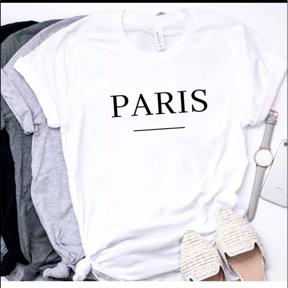 New Paris Women tshirt Casual Cotton - Picture 2 of 5